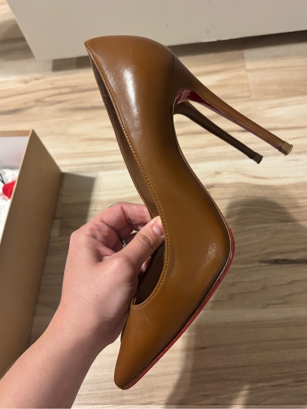 CHRISTIAN LOUBOUTIN Nappa Kate 100 Pumps 36 Nude - Picture 7 of 8